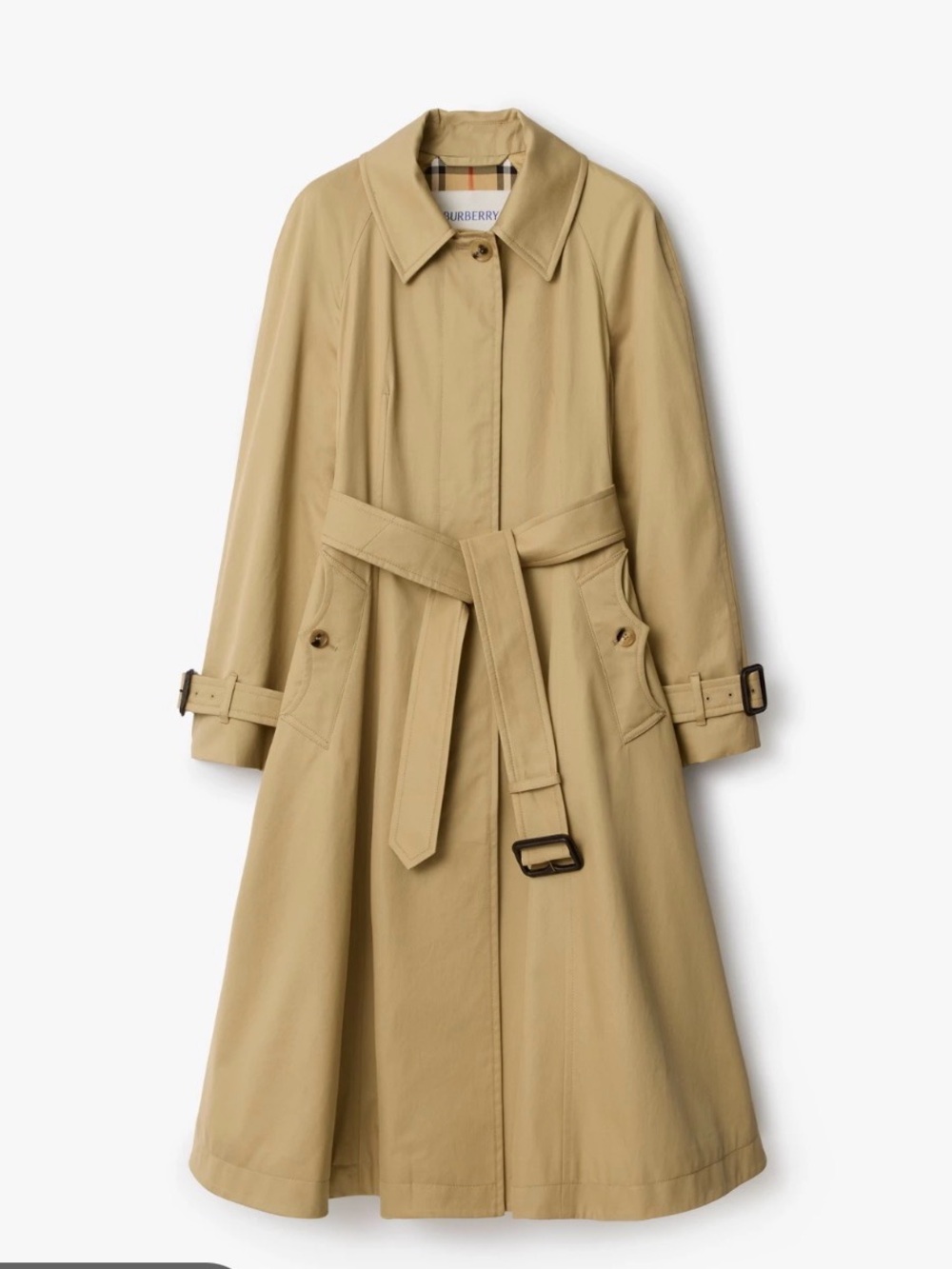 Burberry Vintage Camden Car Tan Belted Trench Coat Size Small